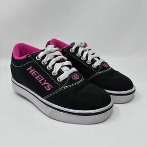 Youth Heelys Shoes Youth Size 13c Black Pink Skate Wheel Street Sneaker